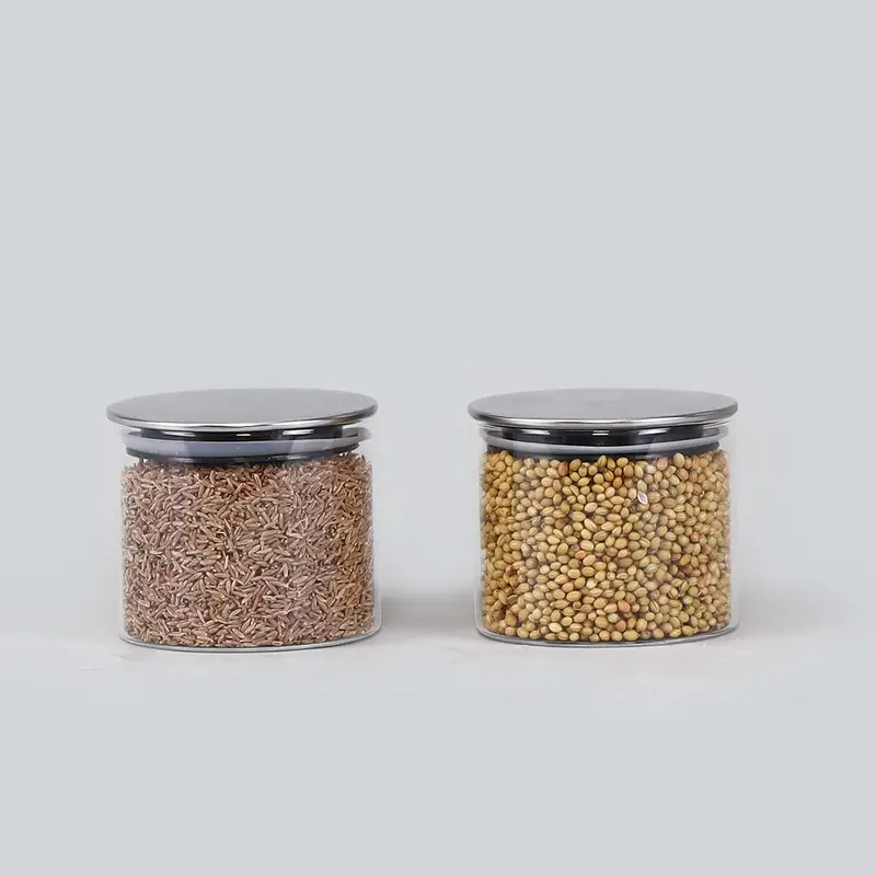 Classic Borosilicate Glass Airtight Jars – 350ml Pair (2-Pack) for Dry Food Storage