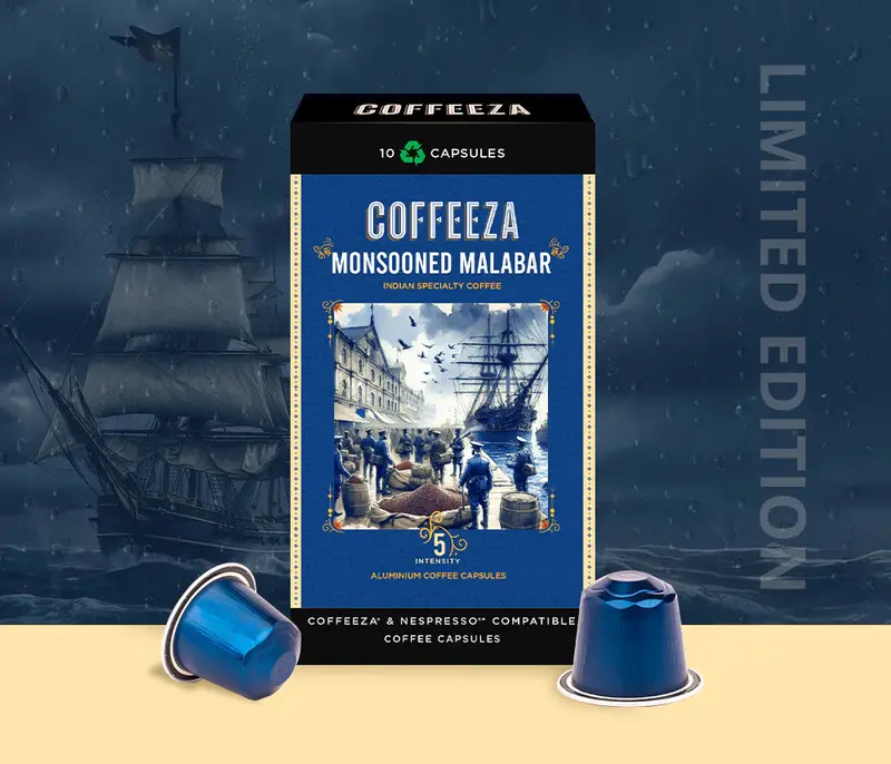 Coffeeza Monsooned Malabar AA Arabica Single-Origin Coffee Capsules