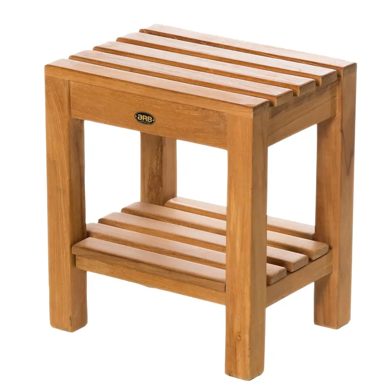 Compact Coach Shower Bench with Built-in Shelf – 16″ (40 cm)