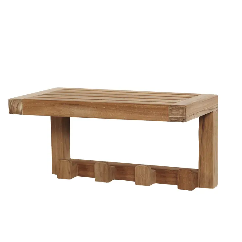 Compact Wall Shelf with 4 Integrated Hooks
