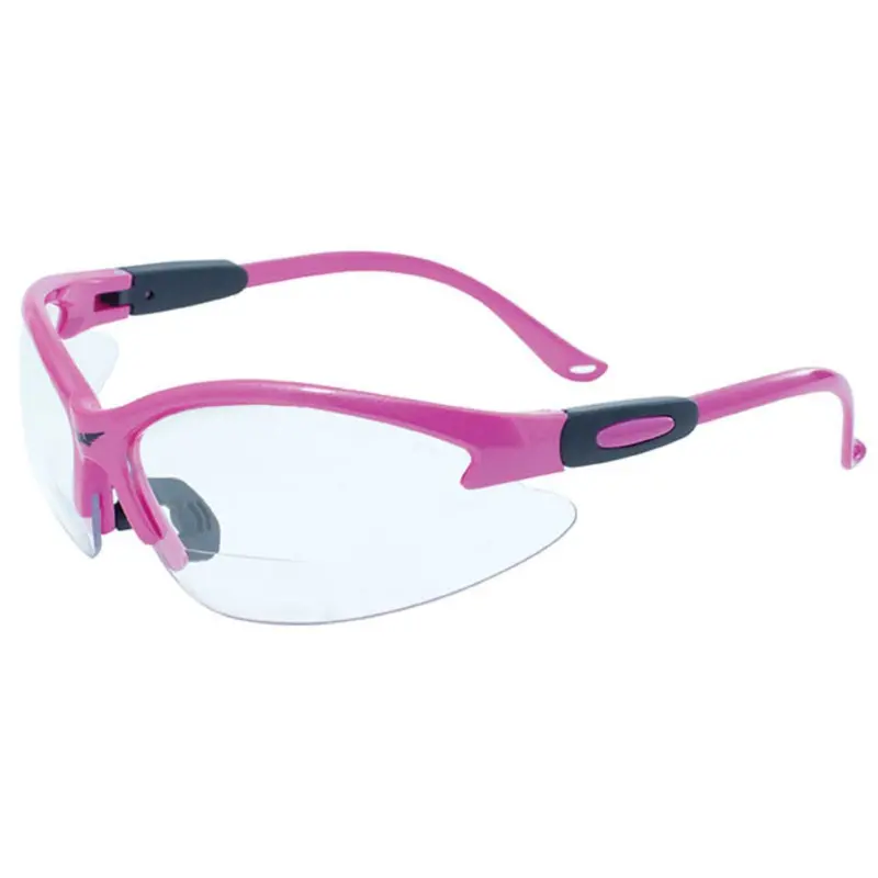Cougar Pink Safety Frame with +2.5 Diopter Anti-Fog Bifocal Lenses