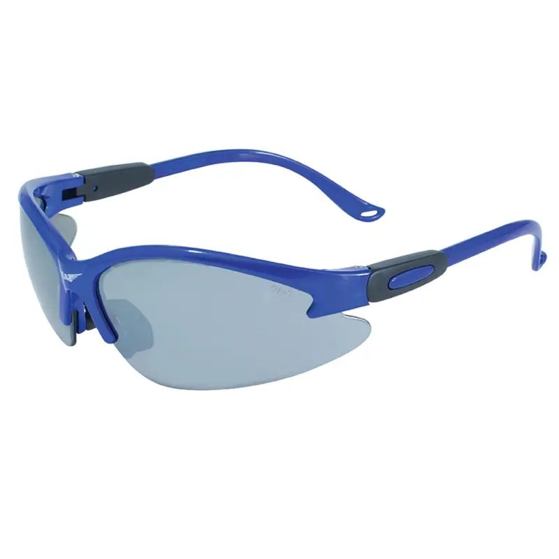 Cougar Safety Glasses – Blue Frame with Flash Mirror Coated Lenses