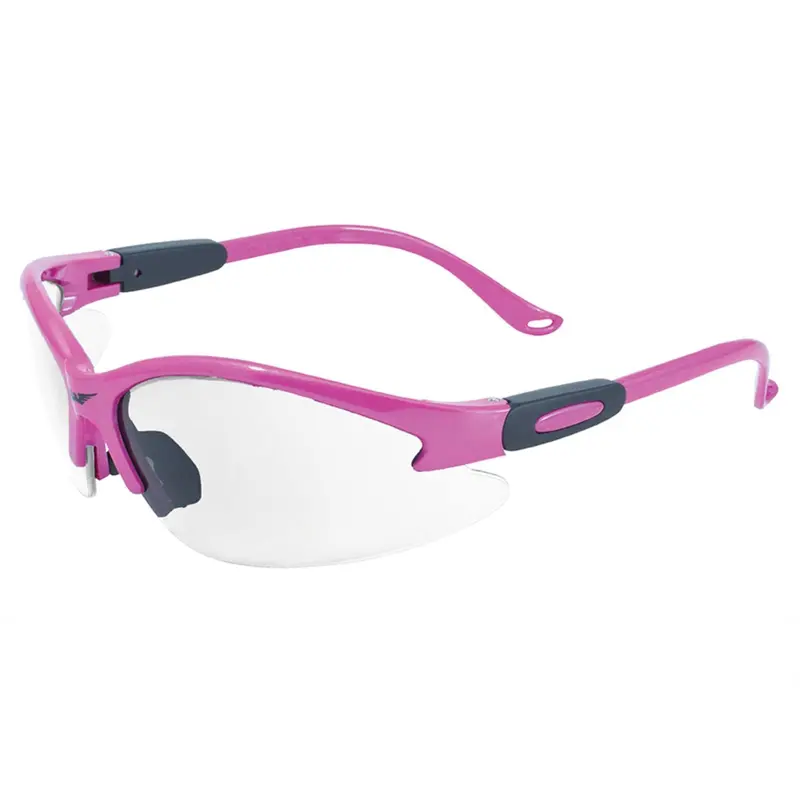 Cougar Safety Glasses – Dark Pink Frame with Clear Anti-Fog Lenses