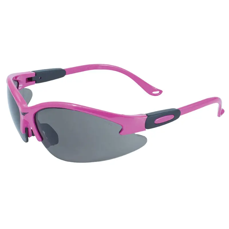 Cougar Safety Glasses — Dark Pink Frame with Smoke-Lens Protection