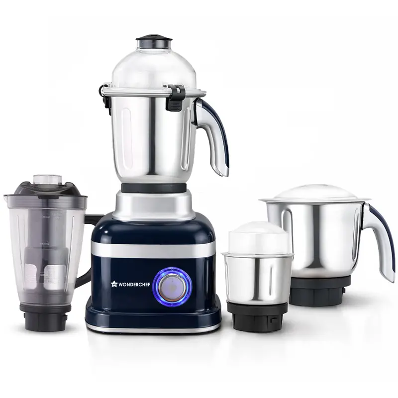 Cube 1000W 4-Jar Mixer Grinder – Silbatta-Style Coarse Blade, Flow Breakers Included