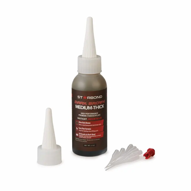 Dark Brown Medium-Thick CA Glue – BR-500, 2 oz