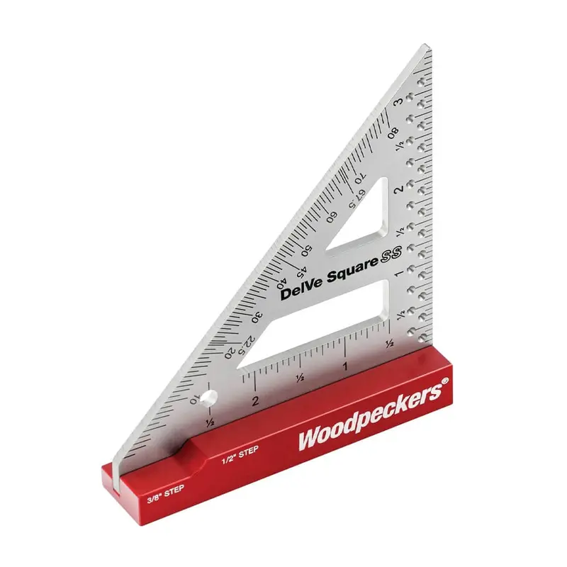 DelVe Stainless Steel Square with Rack-It — 3-1/2-Inch Precision Layout Tool