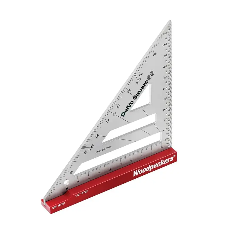 DelVe Stainless Steel Square with Rack-It — 6-Inch Professional Layout Tool
