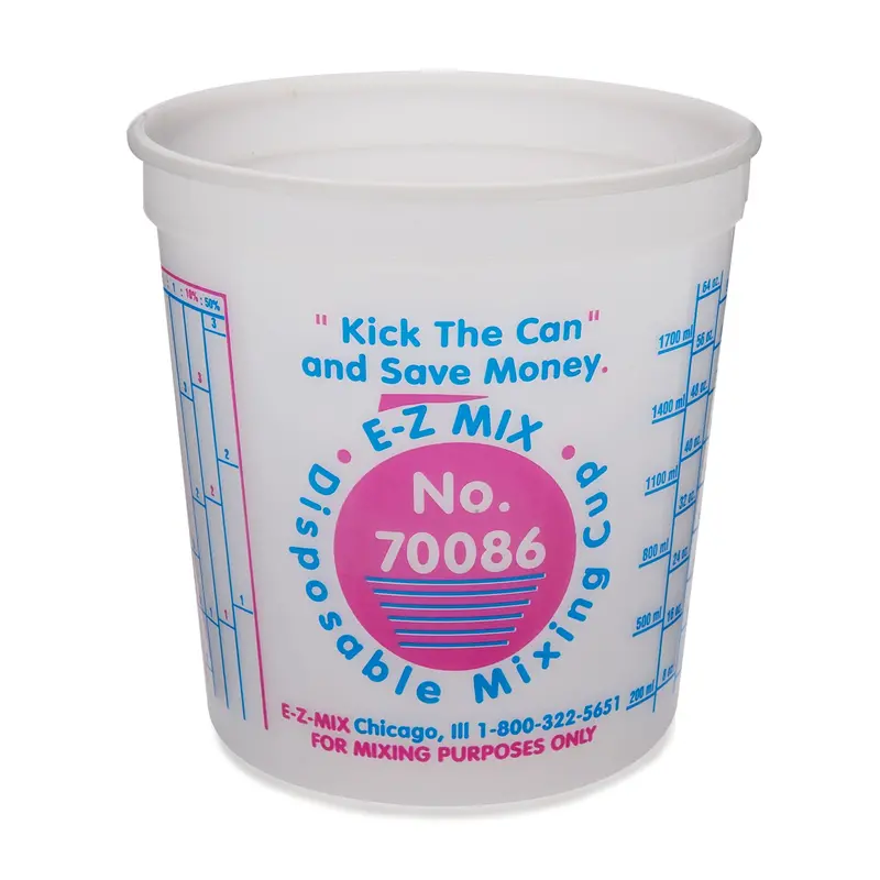 Disposable Quart-Sized Mixing Cups with Lids – Pack of 25