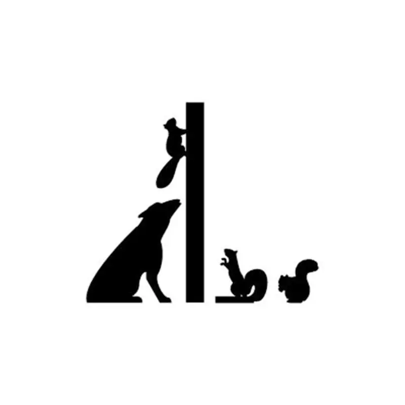 Dog and Squirrels Silhouette Design Plan