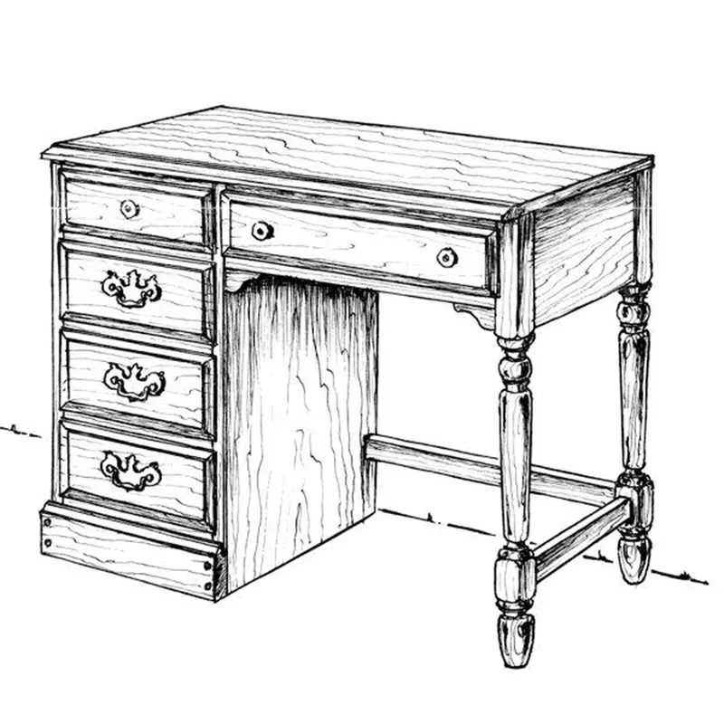 Dresser Desk Woodworking Plan – Printed Project Guide