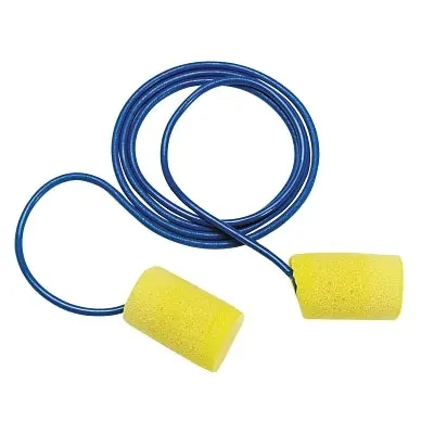 E-A-R™ Classic™ Corded Foam Earplugs – Yellow PVC, Noise-Reducing Comfort Fit