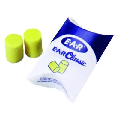 E-A-R Classic Foam Earplugs – Yellow PVC, Uncorded, Pillow-Pack Dispensing