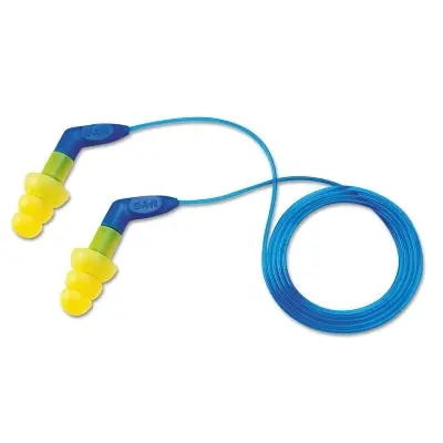 E-A-R Ultrafit Plus Corded Earplugs – Yellow PVC, Pistol-Grip Design for Easy Handling