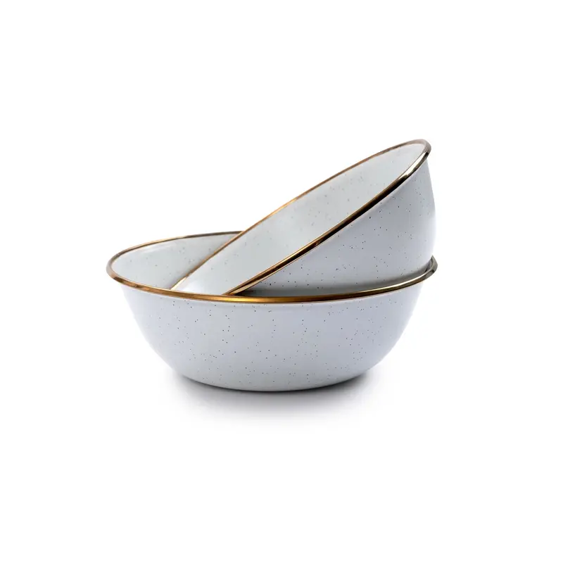Eggshell-Finish Enamel Bowl Set – Indoor & Outdoor Use