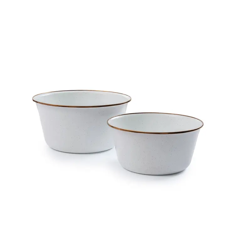 Eggshell-Finish Enamel Mixing Bowl Set – Indoor & Outdoor Use