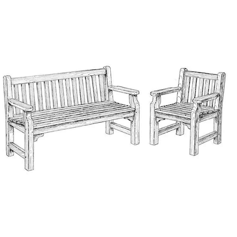English Garden Bench and Matching Chair – Full-Scale Paper Plan