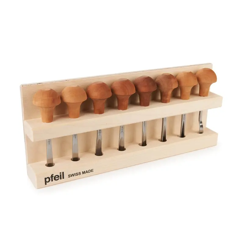 Ergonomic Palm-Handle Wood Carving Tool Set – 8-Piece