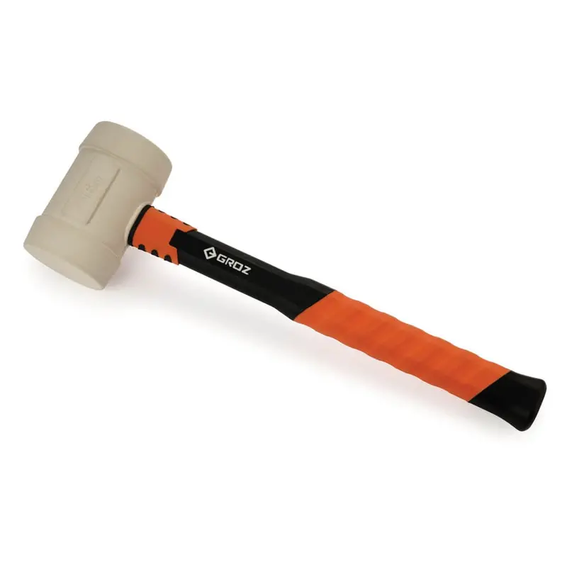 Fiberglass-Handled Rubber Mallet – 16 oz, White Finish