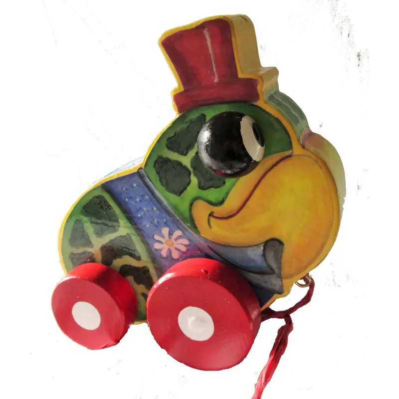 Frog-Themed Pull Toy – Scroll Saw Woodworking Pattern & Template