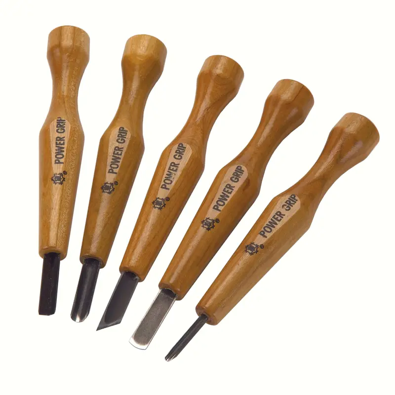 Full-Size Power Grip Carving Tool Set – 5-Piece Collection