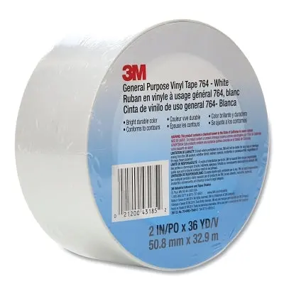 General-Purpose Vinyl Tape 764 – 2 in × 36 yd × 5 mil, White