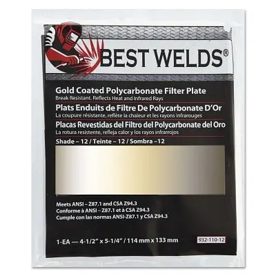 Gold/12 Coated Polycarbonate Filter Plate – 4.5″ × 5.25″ Size