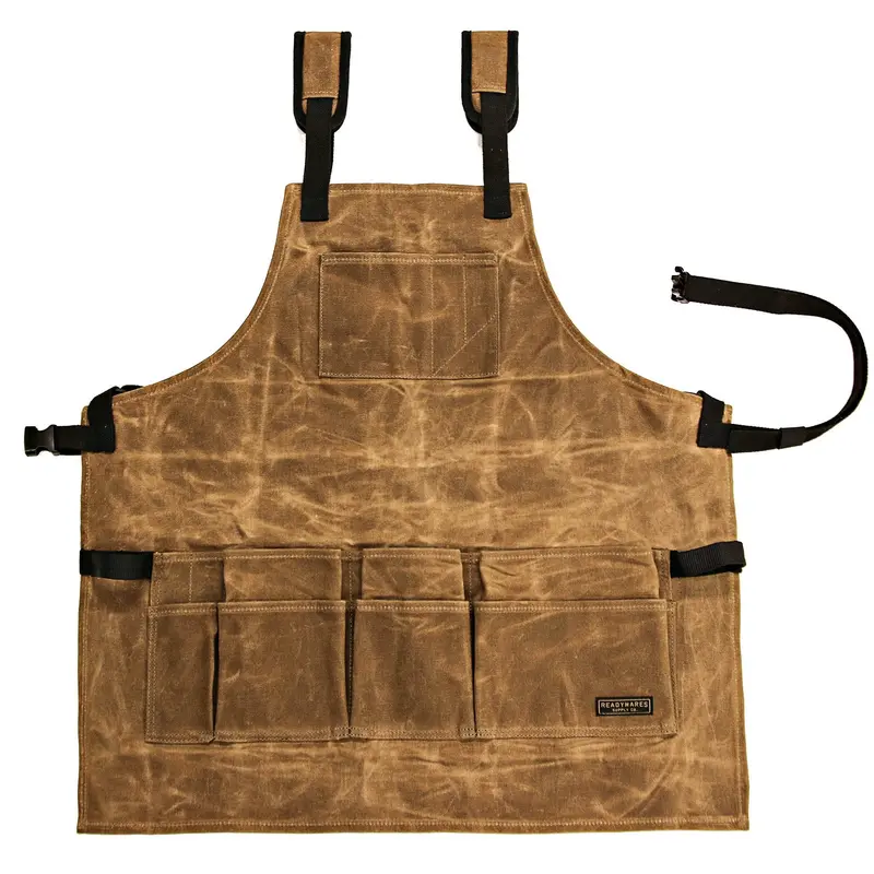 Heavy-Duty 12-Pocket Tool Apron – 16 oz Waxed Canvas, 26.5″ Long
