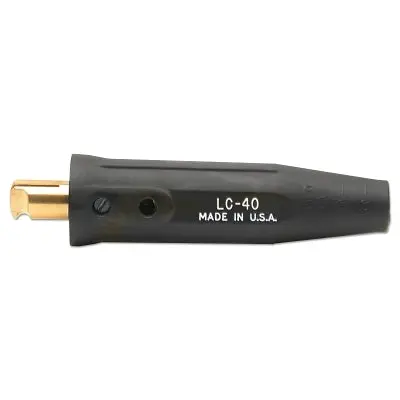 Heavy-Duty Cable Connector – Male Oval Point, 1/0 to 2/0 AWG, Black Insulated