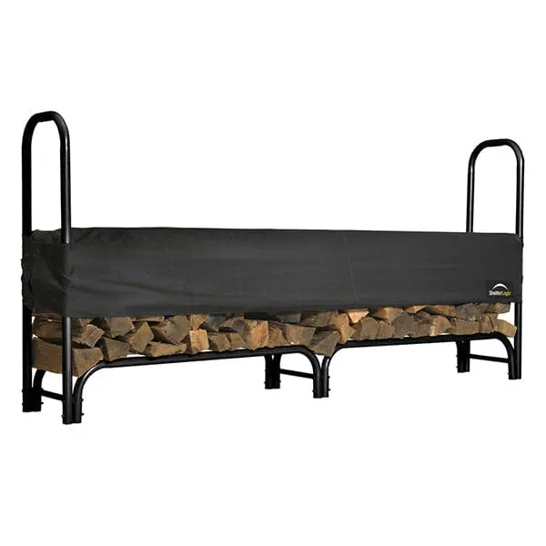 Heavy-Duty Firewood Rack-in-a-Box with Weatherproof Cover – 8-Foot Capacity