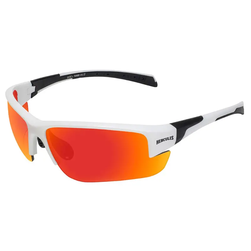 Hercules 7 White Safety Frame with Red G-Tech Impact-Resistant Lenses