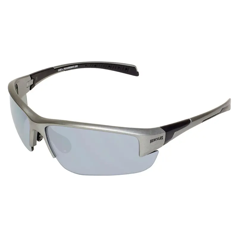 Hercules Safety Glasses – Gray Metallic Frame with Flash Mirror Coated Lenses