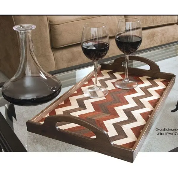 Herringbone Pattern Serving Tray – Digital Woodworking Plan