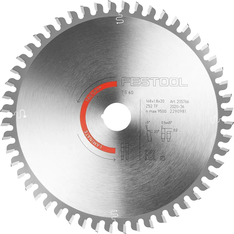 High-Precision Laminate Cutting Saw Blade – 52-Tooth, TS 60 Compatible