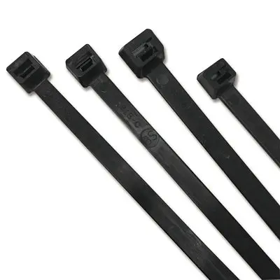 High-Strength Black UV-Resistant Cable Tie, 175 lb Tensile, 36″ Length (50 per Bag)