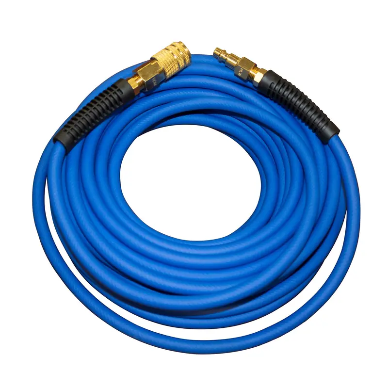 Hybrider Flex Hybrid Air Hose – 1/4″ × 50ft with Quick-Connect Fittings