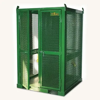 Industrial Firewall Cylinder Rack – Holds 16 Gas Cylinders, 50″ W × 79″ H