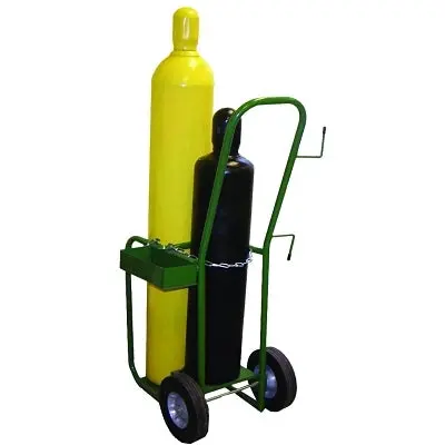 Industrial Two-Cylinder Cart – Heavy-Duty Frame with 10-Inch Semi-Pneumatic Wheels