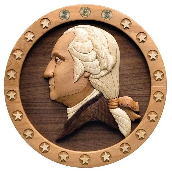 Intarsia Presidential Dollar Commemorative Plaque Plan (Digital Download)