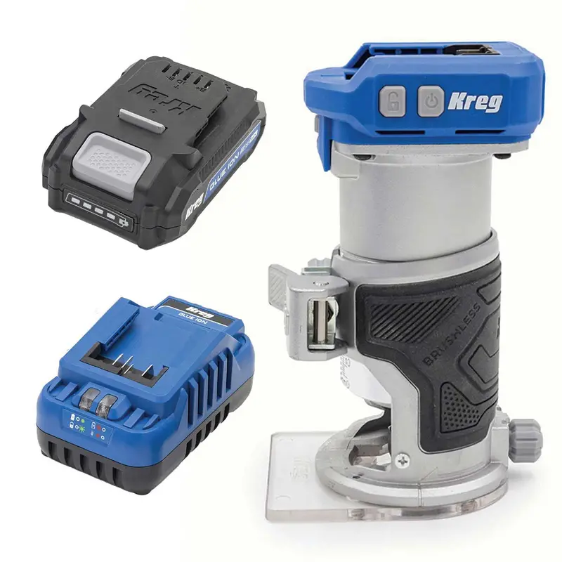 Ionic Drive Compact 0.25-Inch Cordless Trim Router – 2Ah Battery & Charger Set