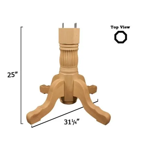 Knotty Pine Reeded Table Pedestal Kit – Model 1164P