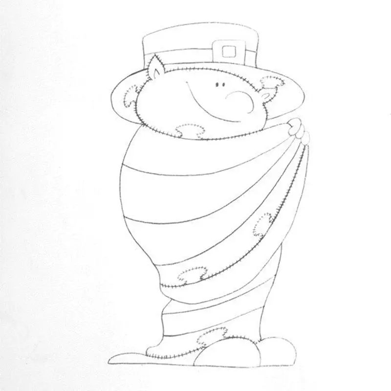 Leprechaun Figure with Blanket – Step-by-Step Woodcraft Paper Plan