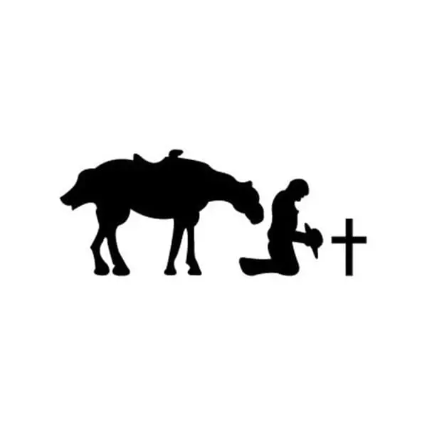 Life-Size Praying Cowboy Shadow Plan – Western-Themed Wooden Wall Art