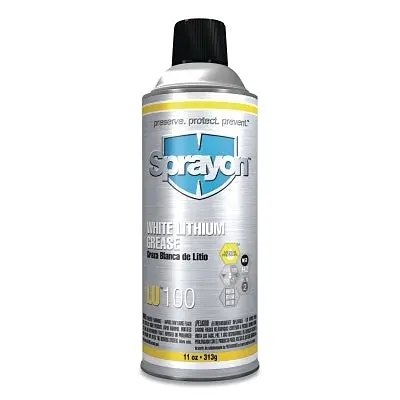 LU100 White Lithium Grease – Aerosol Can, 11 oz Net Fill / 16 oz Total Capacity