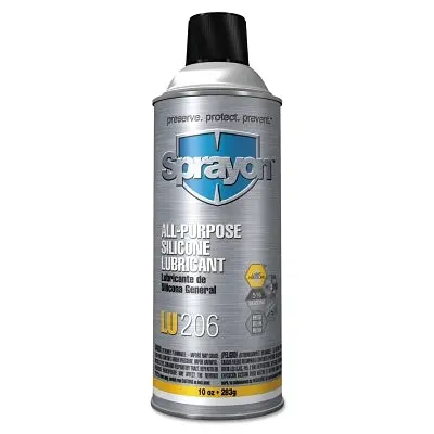 LU206 All-Purpose Silicone Lubricant Spray – 10 oz Aerosol with Universal Spray-Anywhere Nozzle
