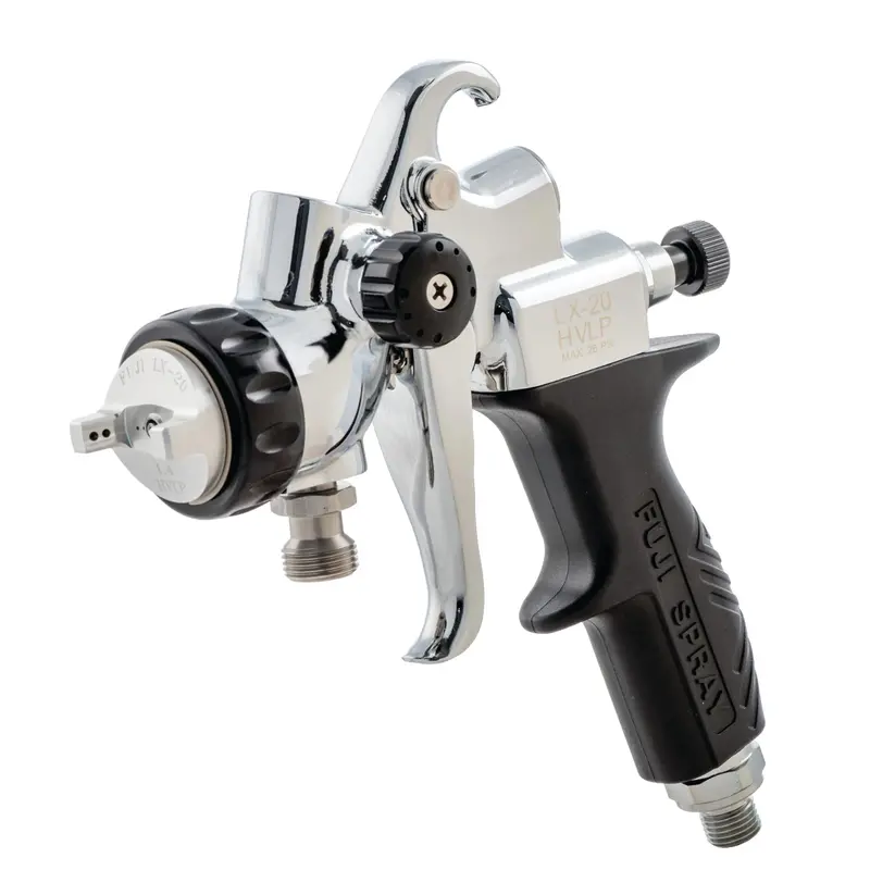 LX-20 Pressure Feed Spray Gun – 1.4mm Nozzle, Cupless Setup with Dual Extra Nozzles (1.2mm & 1.7mm)