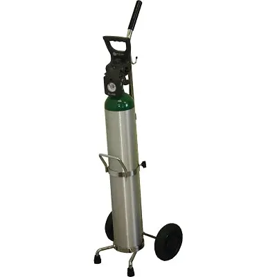 Medical-Grade D/E Cylinder Cart – Polyolefin 6″ Wheels, Lightweight Mobility
