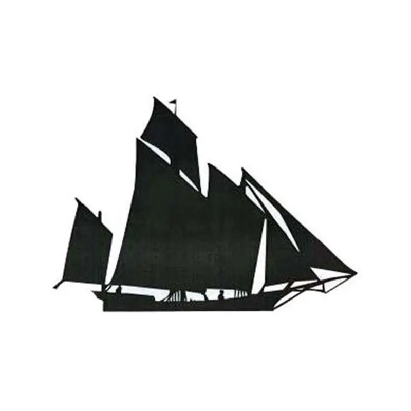 Merchant Ship Silhouette Pattern for Outdoor Decor