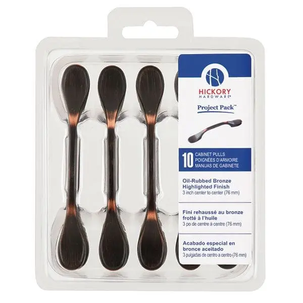 Metropolis 3-Inch Cabinet Pulls – Oil-Rubbed Bronze Finish, 10-Piece Project Pack