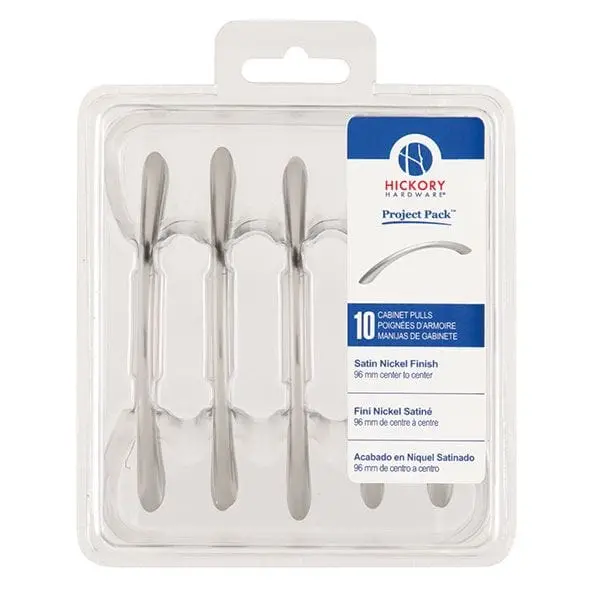 Metropolis 96mm Cabinet Pulls – Satin Nickel Finish, 10-Piece Project Pack